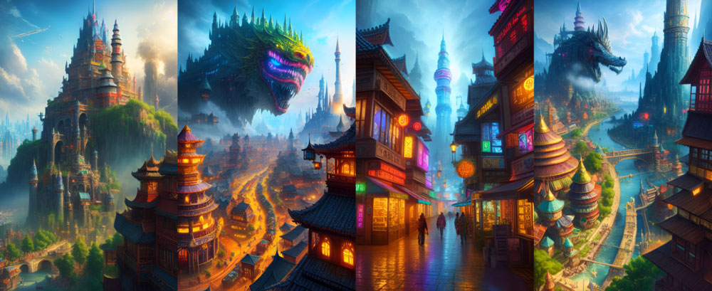 How to use Ai-Generators to create cool Fantasy city art I can use for my Fantasy story?​