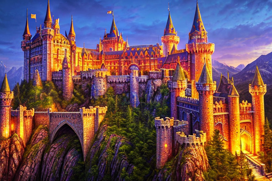 artwork of a epic medieval castle for the Castle Name Generator