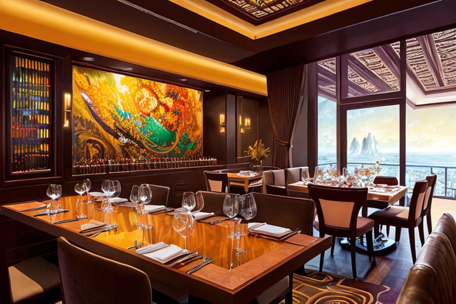 Cherish the art of fine dining at our fancy restaurant, where every detail exudes opulence.