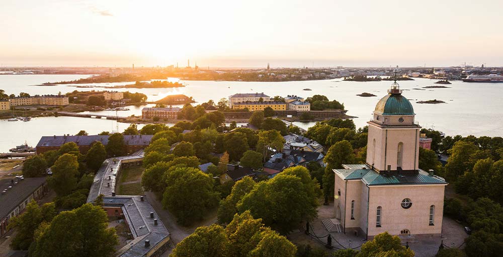 a aerial view of a Sea Fortress in Finland