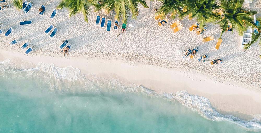 A beach photo from above